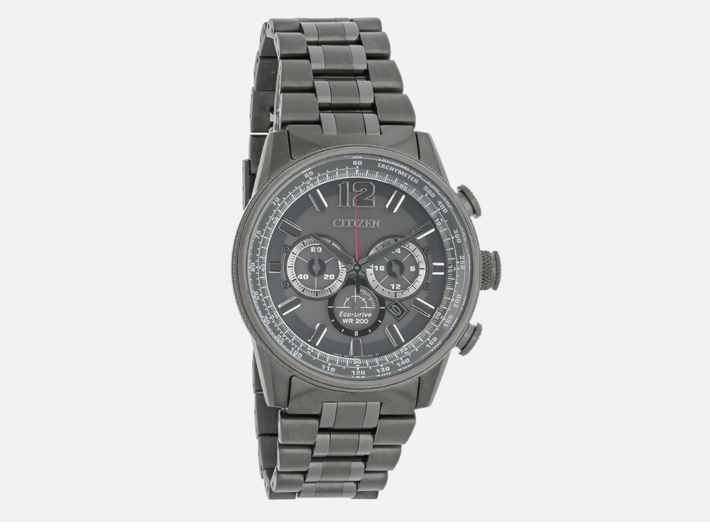 Citizen Eco Drive Men's Nighthawk Chronograph Grey Watch CA4377-53H $575 RETAIL